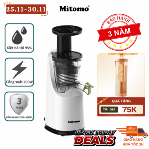 Máy Ép Trái Cây Chậm Mitomo EC - 55 Màu Trắng, Công suất 200W