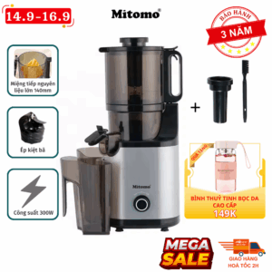 Máy Ép Trái Cây Chậm Mitomo KJ3081 - Công suất mạnh mẽ - Kiệt bã tới 98%