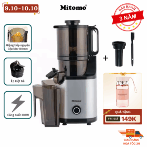 Máy Ép Trái Cây Chậm Mitomo KJ3081 - Công suất mạnh mẽ - Kiệt bã tới 98%