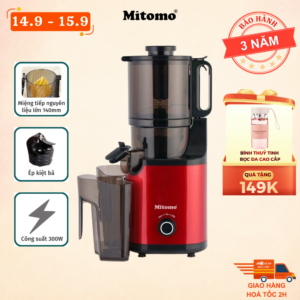 Máy Ép Trái Cây Chậm Công Nghiệp Mitomo KJ-3081Max - Công suất 400W - Kiệt bã tới 98%