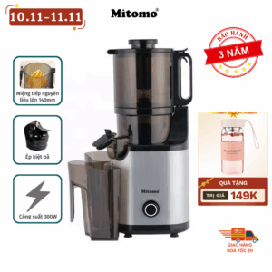 Máy Ép Trái Cây Chậm Mitomo KJ3081 - Công suất mạnh mẽ - Kiệt bã tới 98%