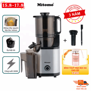 Máy Ép Trái Cây Chậm Mitomo KJ3081 - Công suất mạnh mẽ - Kiệt bã tới 98%