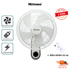 Quạt treo tường điện tử Mitomo FTT-60AEC-D39W - Hoạt động siêu êm - Bảo hành chính hãng 2 năm