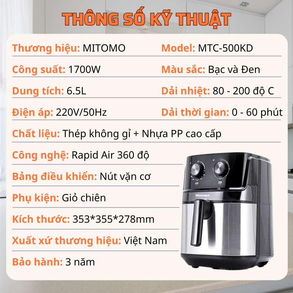 thong so ky thuat noi chien khong dau mitomo