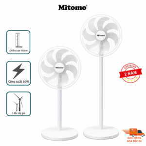 Quạt đứng cao cấp Mitomo FCE-60HE Max - Điều khiển phím cơ, 3 tốc độ gió, bảo hành 2 năm