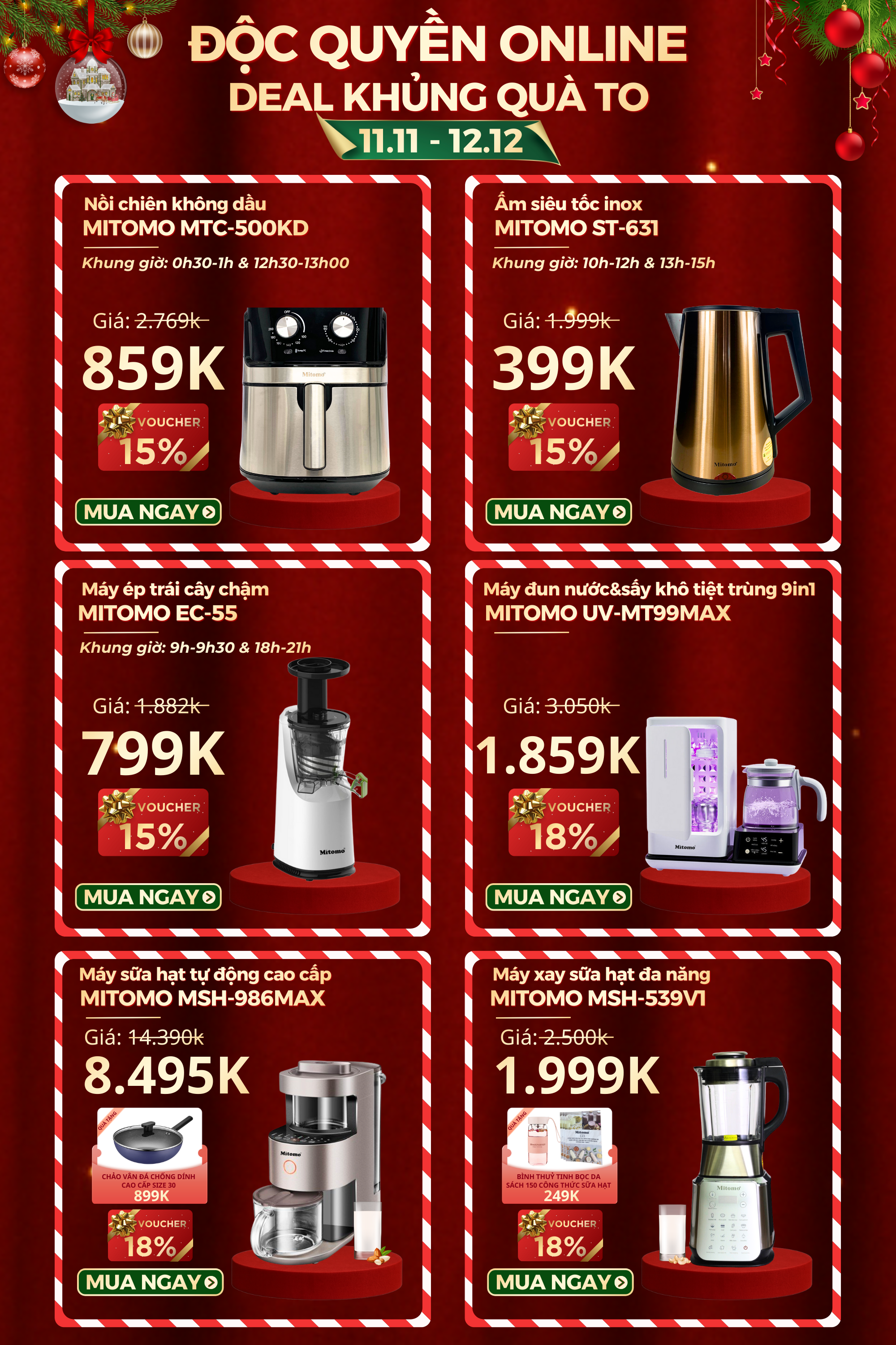 quà tặng siêu sale 12.12 mitomo