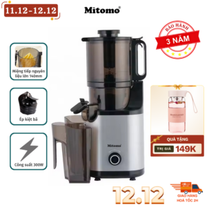 Máy Ép Trái Cây Chậm Mitomo KJ3081 - Công suất mạnh mẽ - Kiệt bã tới 98%