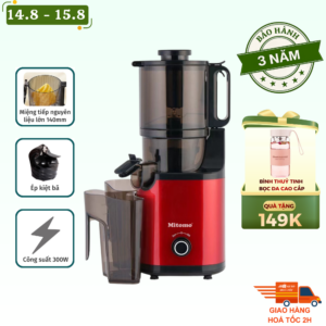 Máy Ép Trái Cây Chậm Công Nghiệp Mitomo KJ-3081Max - Công suất 400W - Kiệt bã tới 98%