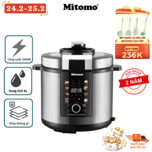 Nồi Áp Suất Điện Đa Năng Mitomo DSP KB5034 – Nấu Nhanh, Hầm Mềm, Tiết Kiệm Thời Gian