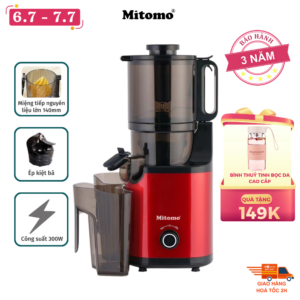 Máy Ép Trái Cây Chậm Công Nghiệp Mitomo KJ-3081Max - Công suất 400W - Kiệt bã tới 98%