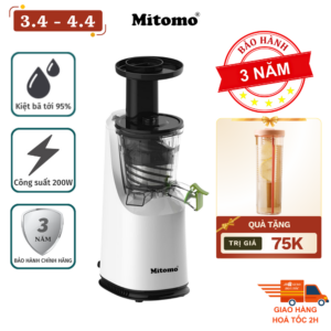 Máy Ép Trái Cây Chậm Mitomo EC - 55 Màu Trắng, Công suất 200W