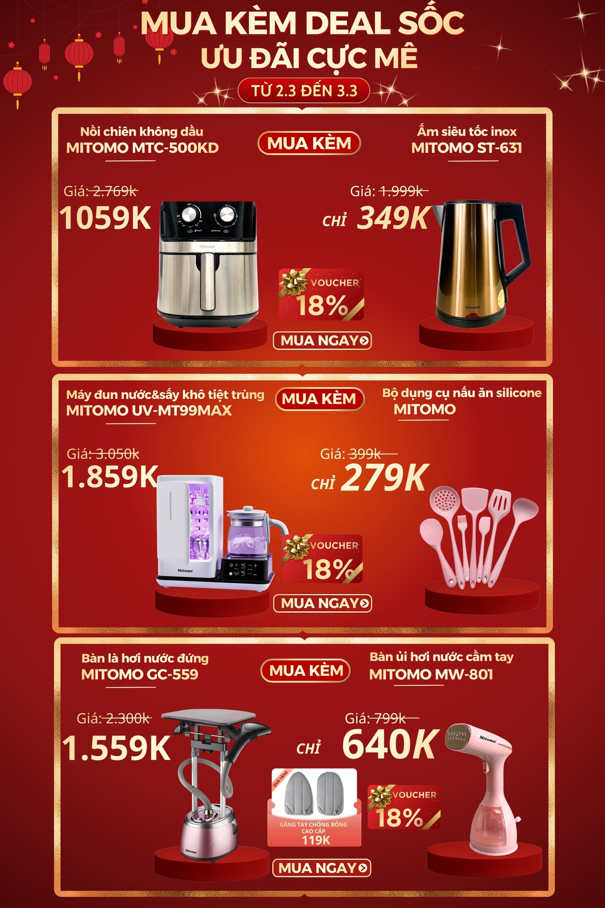 khuyen mai megasale 3.3 mitomo