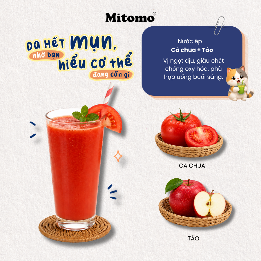 Nước ép cà chua táo đỏ