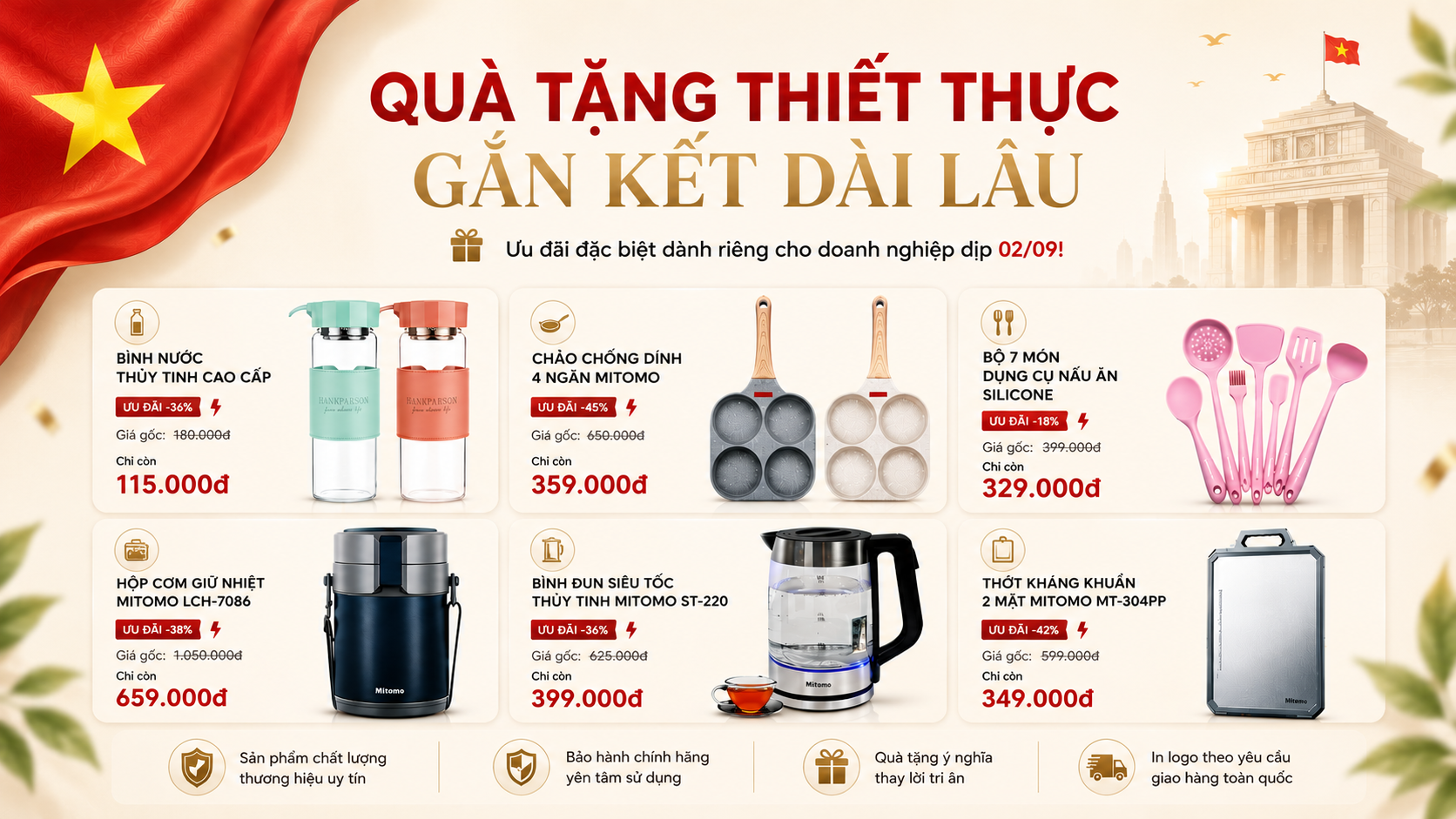 Quà tặng doanh nghiệp quốc khánh 2/9